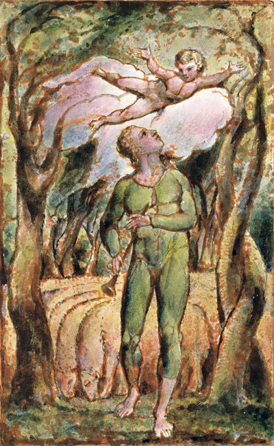 P.125-1950.pt2 الواجهة: اللوحة 2 من "أغاني البراءة والتجربة" (نسخة AA) c.1815-26 (النقش والحبر والمرحاض) بواسطة وليام بليك